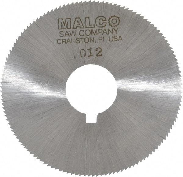 Made in USA - 2-1/4" Diam x 0.012" Blade Thickness x 5/8" Arbor Hole Diam, 132 Tooth Slitting and Slotting Saw - Arbor Connection, Right Hand, Uncoated, High Speed Steel, Concave Ground, Contains Keyway - Strong Tooling