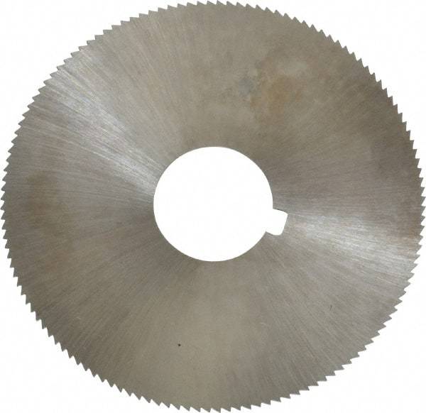 Made in USA - 2-1/4" Diam x 0.025" Blade Thickness x 5/8" Arbor Hole Diam, 132 Tooth Slitting and Slotting Saw - Arbor Connection, Right Hand, Uncoated, High Speed Steel, Concave Ground, Contains Keyway - Strong Tooling