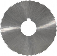 Made in USA - 2-1/4" Diam x 0.028" Blade Thickness x 5/8" Arbor Hole Diam, 132 Tooth Slitting and Slotting Saw - Arbor Connection, Right Hand, Uncoated, High Speed Steel, Concave Ground, Contains Keyway - Strong Tooling