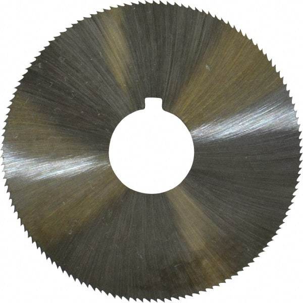 Made in USA - 2-1/4" Diam x 0.045" Blade Thickness x 5/8" Arbor Hole Diam, 132 Tooth Slitting and Slotting Saw - Arbor Connection, Right Hand, Uncoated, High Speed Steel, Concave Ground, Contains Keyway - Strong Tooling