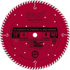 Freud - 10" Diam, 5/8" Arbor Hole Diam, 80 Tooth Wet & Dry Cut Saw Blade - Carbide-Tipped, Standard Round Arbor - Strong Tooling