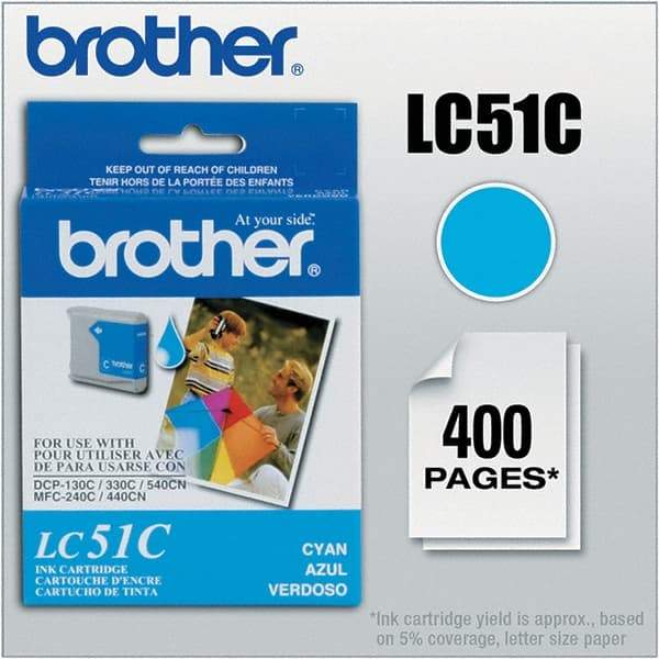 Brother - Cyan Ink Cartridge - Use with Brother DCP-130C, 330C, 350C, intelliFAX-1860C, 1960C, 2480C, 2580C, MFC-230C, 240C, 440CN, 465CN, 665CW, 685CW, 845CW, 885CW, 3360C - Strong Tooling