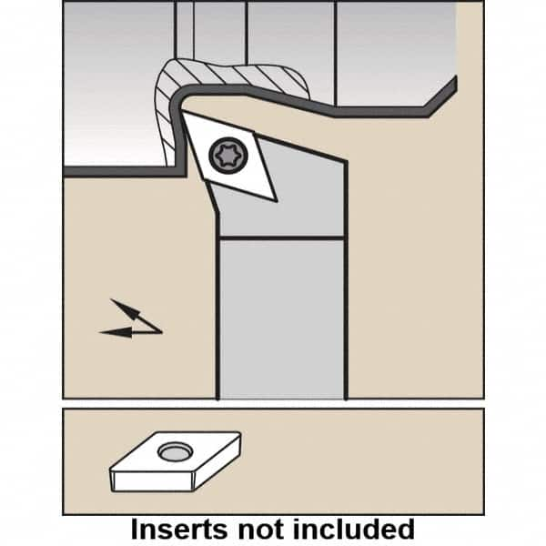 Kennametal - SDHC, Right Hand Cut, -17.5° Lead Angle, 25mm Shank Height x 25mm Shank Width, Neutral Rake Indexable Turning Toolholder - 150mm OAL, DC.. 11T3.. Insert Compatibility, Series Screw-On - Strong Tooling