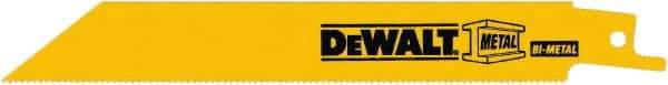 DeWALT - 4" Long x 3/4" Thick, Bi-Metal Reciprocating Saw Blade - Straight Profile, 18 TPI, Toothed Edge, Tang Shank - Strong Tooling