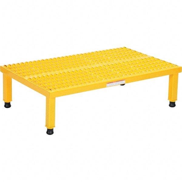 Vestil - 9" High x 24" Wide x 36" Deep, Yellow Step Stand - Steel, 500 Lb Capacity - Strong Tooling