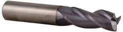 Accupro - 1/4", 3 Flute, Single End, Solid Carbide, 0.02" Corner Radius End Mill - 2" OAL, 35° Helix, Right Hand Flute, 3/8" LOC, Right Hand Cut - Strong Tooling