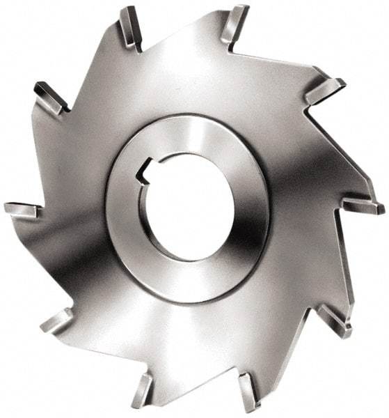 Made in USA - 6" Diam x 1/8" Blade Thickness x 1-1/4" Arbor Hole Diam, 12 Tooth Slitting and Slotting Saw - Arbor Connection, Right Hand, Uncoated, Carbide-Tipped, Contains Keyway - Strong Tooling