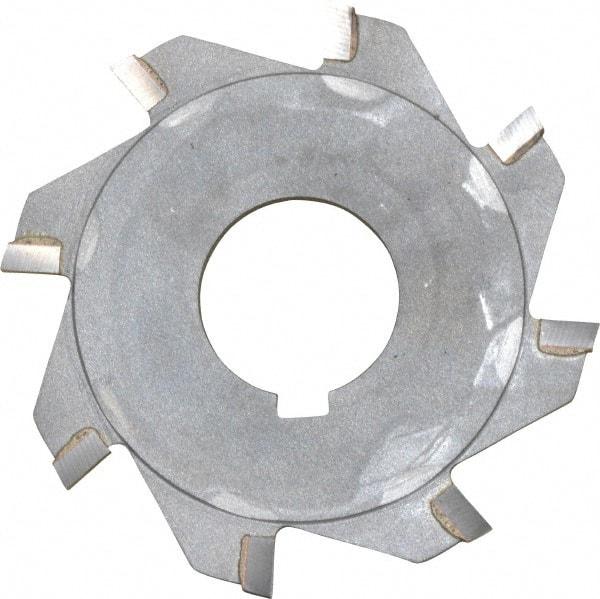 Made in USA - 3" Diam x 1/8" Blade Thickness x 1" Arbor Hole Diam, 8 Tooth Slitting and Slotting Saw - Arbor Connection, Right Hand, Uncoated, Carbide-Tipped, Contains Keyway - Strong Tooling