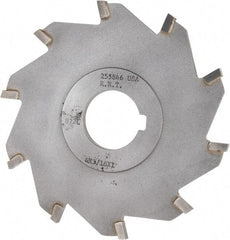 Made in USA - 4" Diam x 3/16" Blade Thickness x 1" Arbor Hole Diam, 10 Tooth Slitting and Slotting Saw - Arbor Connection, Right Hand, Uncoated, Carbide-Tipped, Contains Keyway - Strong Tooling