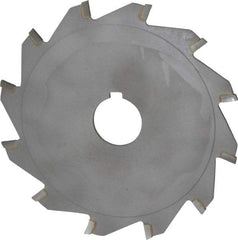 Made in USA - 5" Diam x 3/32" Blade Thickness x 1" Arbor Hole Diam, 12 Tooth Slitting and Slotting Saw - Arbor Connection, Right Hand, Uncoated, Carbide-Tipped, Contains Keyway - Strong Tooling