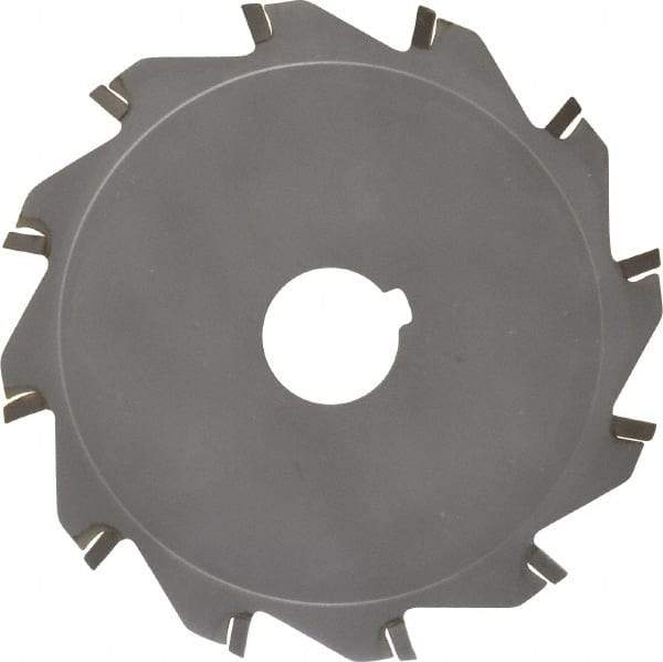 Made in USA - 5" Diam x 1/8" Blade Thickness x 1" Arbor Hole Diam, 12 Tooth Slitting and Slotting Saw - Arbor Connection, Right Hand, Uncoated, Carbide-Tipped, Contains Keyway - Strong Tooling