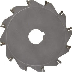 Made in USA - 5" Diam x 1/8" Blade Thickness x 1" Arbor Hole Diam, 12 Tooth Slitting and Slotting Saw - Arbor Connection, Right Hand, Uncoated, Carbide-Tipped, Contains Keyway - Strong Tooling