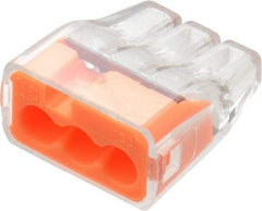 Ideal - 3 Port, 18 to 12 AWG Compatible, Push-In Wire Connector - 0.78" OAL x 0.69" OAW x 0.38" OAH, Orange - Strong Tooling