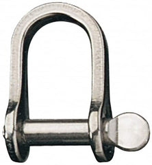 Ronstan - 5/16" Nominal Chain Size, 2.8 Ton Stainless Steel Screw D Shackle - 5/16" Diam, 5/16" Pin Diam, 1-5/32" High Inside Jaw, 5/8" Inside Width, 3/4" Max Body Thickness - Strong Tooling