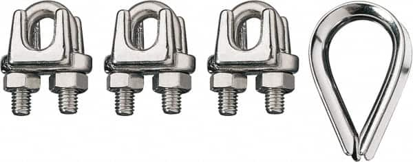 Ronstan - 5/16" Wire Rope Thimble Clip Kit - 316 Stainless Steel, Electropolished - Strong Tooling