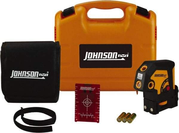 Johnson Level & Tool - 5 Beam 200' (Interior) Max Range Self Leveling Dot Laser Level - Red Beam, 1/8" at 50' Accuracy, 4-1/4" Long x 4-1/2" Wide x 2-1/2" High, Battery Included - Strong Tooling