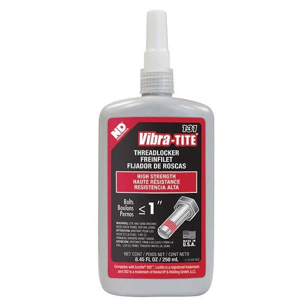 Vibra-Tite - 250 mL Bottle, Red, High Strength Threadlocker - Strong Tooling