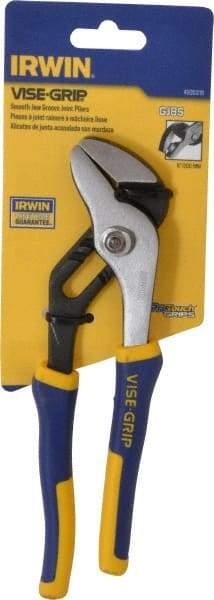 Irwin - 8" OAL, 1-1/4" Jaw Length, Groove Joint Pliers - Smooth Jaw, Smooth Head, ProTouch Handles - Strong Tooling