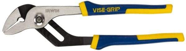 Irwin - 10" OAL, 2" Jaw Length, Groove Joint Pliers - Serrated Jaw, Straight Head, ProTouch Handles - Strong Tooling