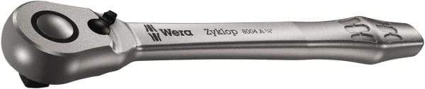 Wera - 1/4" Drive Slim Line Head Quick-Release Ratchet - Satin Finish, 141mm OAL, 76 Gear Teeth, Ergonomic Handle, Reversible Head - Strong Tooling