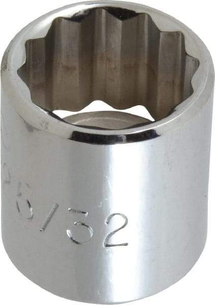 Proto - 25/32", 3/8" Drive, Standard Hand Socket - 12 Points, 1-3/16" OAL, Alloy Steel, Chrome Finish - Strong Tooling