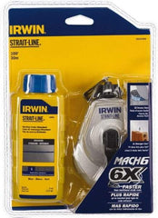 Irwin - 100' Long Reel & Chalk Set - Blue, Includes (1) 4 oz Standard Blue Chalk (6:1) & (1) MACH6 Chalk Reel - Strong Tooling