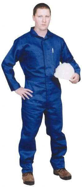 Stanco Safety Products - Size M, Royal Blue, Zipper, Arc Protection Coverall - 38 to 40" Chest, Indura, 7 Pockets, Elastic Waistband, Full Action Back, 2-Way Concealed Zipper - Strong Tooling