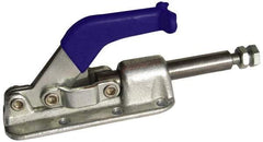 Gibraltar - 2,500 Lb Load Capacity, Flanged Base, Carbon Steel, Standard Straight Line Action Clamp - 6 Mounting Holes, 0.33" Mounting Hole Diam, 0.63" Plunger Diam, Straight Handle - Strong Tooling