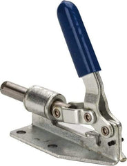 Gibraltar - 300 Lb Load Capacity, Flanged Base, Carbon Steel, Standard Straight Line Action Clamp - 0.2" Mounting Hole Diam, 1/2" Plunger Diam, Straight Handle - Strong Tooling