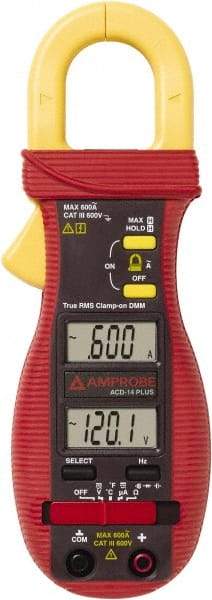 Amprobe - 3086905, CAT III, Digital True RMS HVAC Clamp Meter with 1.0236" Clamp On Jaws - 600 VAC/VDC, 600 AC Amps, Measures Voltage, Continuity, Current, Frequency, microAmps, Resistance, Temperature - Strong Tooling