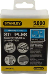 Stanley - 27/64" Wide Galvanized Steel Heavy Duty Power Crown Staples - 1/4" Leg Length - Strong Tooling