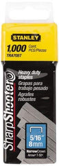 Stanley - 27/64" Wide Galvanized Steel Heavy Duty Power Crown Staples - 5/16" Leg Length - Strong Tooling