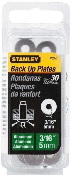 Stanley - Size 6, 1/2" Rivet Diam, Aluminum Round Blind Rivet Backup Washer - 1/16" Thick - Strong Tooling