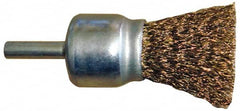 Value Collection - 4" Brush Diam, Flared End Brush - Medium Grade, 1/4" Diam Shank, 15,000 Max RPM - Strong Tooling