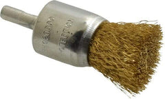 Value Collection - 1" Brush Diam, End Brush - Fine Grade, 1/4" Diam Shank, 20,000 Max RPM - Strong Tooling