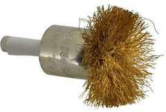 Value Collection - 1-1/2" Brush Diam, Flared End Brush - Fine Grade, 1/4" Diam Shank, 15,000 Max RPM - Strong Tooling