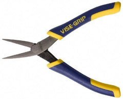 Irwin - 5-1/4" OAL, 1-1/4" Jaw Length x 9/16" Jaw Width, Pliers - Machined Jaw, Flat Nose Head, ProTouch Handles - Strong Tooling