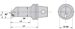 Kennametal - Left Hand Cut, 16mm Min Bore Diam, Size KM32 Steel Modular Boring Cutting Unit Head - 1.65" Max Bore Depth, Through Coolant, Compatible with DP.. - Strong Tooling