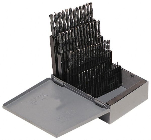 Hertel - 135° Point, Oxide Finish, High Speed Steel Screw Machine Length Drill Bit Set - Strong Tooling