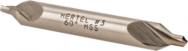 Hertel - #3 Plain Cut 60° Incl Angle High Speed Steel Combo Drill & Countersink - Strong Tooling