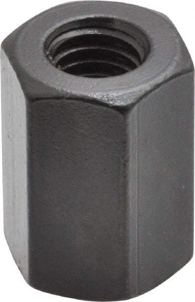 Gibraltar - 3/8-16 UNC, 1" OAL Steel Standard Coupling Nut - Black Oxide Coated, 11/16" Width Across Flats - Strong Tooling