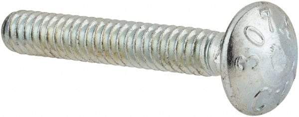 Value Collection - #10-24 UNC 1-1/4" Length Under Head, Standard Square Neck, Carriage Bolt - Grade 2 Steel, Zinc-Plated Finish - Strong Tooling