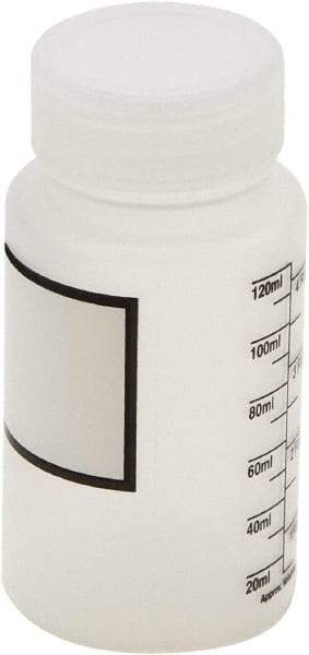 Dynalon Labware - 125 mL Wide-Mouth Bottle - Polypropylene, Translucent, 3.9" High x 2" Diam, 38mm Cap - Strong Tooling