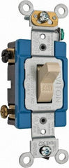 Leviton - 2 Pole, 120 to 277 VAC, 15 Amp, Industrial Grade, Toggle, Wall and Dimmer Light Switch - 1.31 Inch Wide x 4.06 Inch High - Strong Tooling