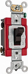 Leviton - 4 Pole, 120 to 277 VAC, 20 Amp, Industrial Grade, Toggle, Wall and Dimmer Light Switch - 1.31 Inch Wide x 4.06 Inch High - Strong Tooling