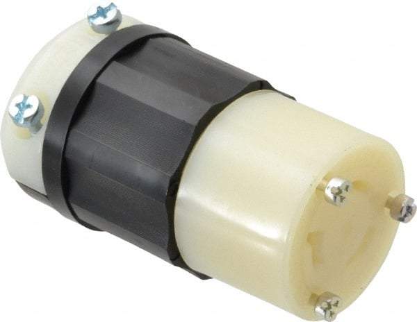 Leviton - 480 VAC, 20 Amp, L8-20R Configuration, Industrial Grade, Self Grounding Connector - 1 Phase, 2 Poles, 0.385 to 0.78 Inch Cord Diameter - Strong Tooling