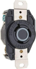 Leviton - 277 VAC, 20 Amp, L7-20R NEMA, Self Grounding Receptacle - 2 Poles, 3 Wire, Female End, Black - Strong Tooling