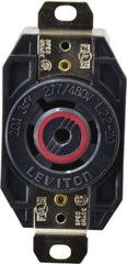 Leviton - 277/480 VAC, 20 Amp, L22-20R NEMA, Self Grounding Receptacle - 4 Poles, 5 Wire, Female End, Black - Strong Tooling