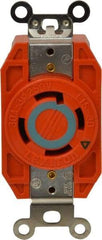 Leviton - 250 VAC, 30 Amp, L15-30R NEMA Configuration, Orange, Industrial Grade, Isolated Ground Single Receptacle - 3 Phase, 3 Poles, 4 Wire, Flush Mount - Strong Tooling