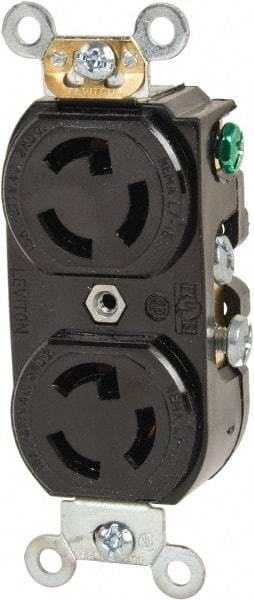 Leviton - 277 VAC, 15 Amp, L7-15R NEMA, Self Grounding Receptacle - 2 Poles, 3 Wire, Female End, Black - Strong Tooling